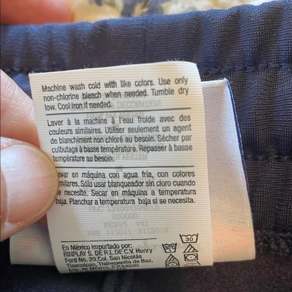 VTG Women’s M Champion track pants blue with red side stripe pockets zip ankles - Picture 6 of 13